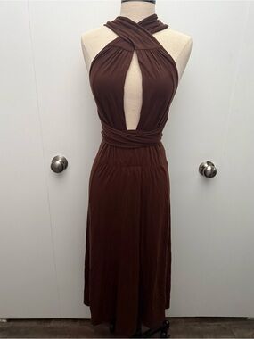 Laundry by Shelli Segal Three in one Midi Dress Coffee xs/s